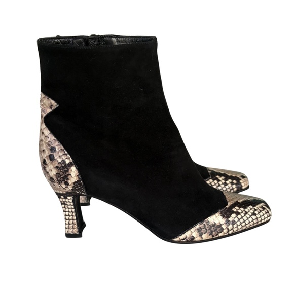 Alberto Zago Milano Y2K Square Toe Snake Trim Suede Boots – IT 36.5 / US 6–6.5 - Picture 4 of 12